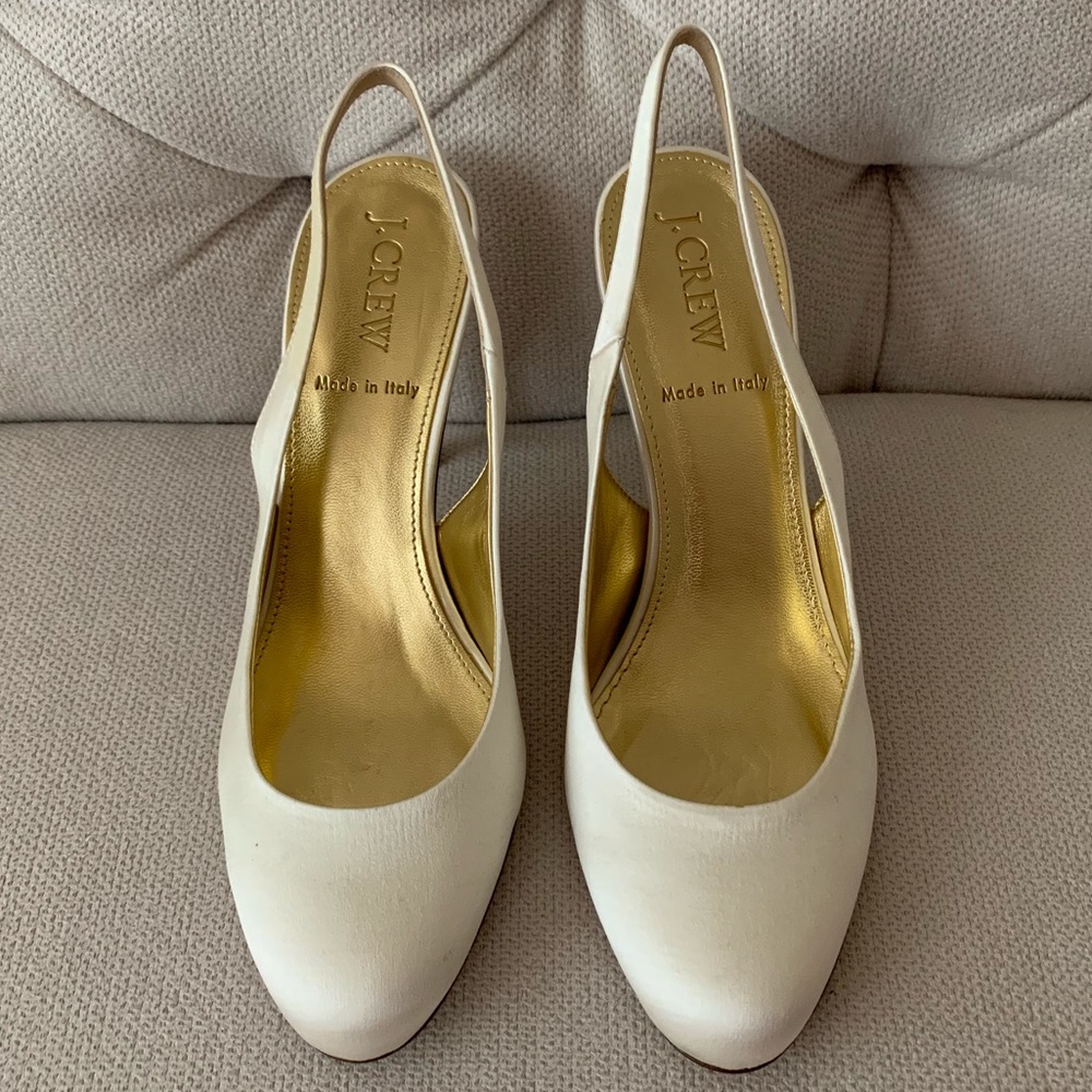 J. Crew Cate Satin Slingbacks